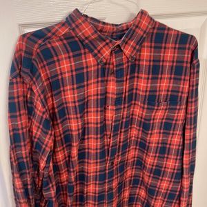 Big and tall (2XT) Worn flannel, (missing buttons). Perfect gift for fall